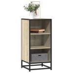 Vidaxl buffet chêne sonoma 355x35x76 cm bois dingénierie et métal armoire de rangement meuble dentrée ... Vidaxl buffet chêne sonoma 355x35x76 cm bois dingénierie et métal armoire de rangement meuble dentrée ...