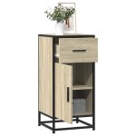 Vidaxl buffet chêne sonoma 355x35x76 cm bois dingénierie et métal armoire de rangement meuble dentrée ... Vidaxl buffet chêne sonoma 355x35x76 cm bois dingénierie et métal armoire de rangement meuble dentrée ...
