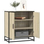 Vidaxl buffet chêne sonoma 68x35x76 cm bois dingénierie et métal armoire de rangement meuble dentrée ... Vidaxl buffet chêne sonoma 68x35x76 cm bois dingénierie et métal armoire de rangement meuble dentrée ...