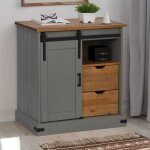 Vidaxl buffet halden porte coulissante gris 80x40x80 cm bois massif armoire de rangement armoire de rangement ... Vidaxl buffet halden porte coulissante gris 80x40x80 cm bois massif armoire de rangement armoire de rangement ...