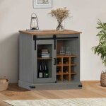 Vidaxl buffet halden porte coulissante gris 80x40x80 cm bois massif armoire de rangement armoire de rangement ... Vidaxl buffet halden porte coulissante gris 80x40x80 cm bois massif armoire de rangement armoire de rangement ...