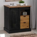 Vidaxl buffet halden porte coulissante noir 80x40x80 cm bois massif armoire de rangement armoire de rangement ... Vidaxl buffet halden porte coulissante noir 80x40x80 cm bois massif armoire de rangement armoire de rangement ...