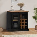 Vidaxl buffet halden porte coulissante noir 80x40x80 cm bois massif armoire de rangement armoire de rangement ... Vidaxl buffet halden porte coulissante noir 80x40x80 cm bois massif armoire de rangement armoire de rangement ...