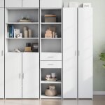 Vidaxl buffet haut blanc 45x425x185 cm bois ding�nierie buffet placard armoire lat�rale armoire armoire ...