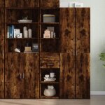 Vidaxl buffet haut ch�ne fum� 40x425x185 cm bois ding�nierie buffet placard armoire lat�rale armoire ...