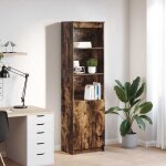Vidaxl buffet haut ch�ne fum� 50x35x180 cm bois ding�nierie armoire armoire lat�rale armoire de rangement ...