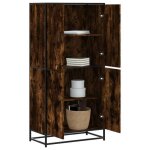 Vidaxl buffet haut chêne fumé 68x35x139 cm bois dingénierie armoire latérale armoire de rangement haute ... Vidaxl buffet haut chêne fumé 68x35x139 cm bois dingénierie armoire latérale armoire de rangement haute ...