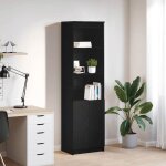 Vidaxl buffet haut ch�ne noir 50x35x180 cm bois ding�nierie armoire armoire lat�rale armoire de rangement ...