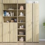 Vidaxl buffet haut ch�ne sonoma 40x41x185 cm bois ding�nierie buffet armoire de rangement armoire haute ...
