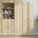 Vidaxl buffet haut ch�ne sonoma 45x425x185 cm bois ding�nierie buffet armoire de rangement panneau lat�ral ...