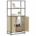 Vidaxl buffet haut chêne sonoma 68x35x139 cm bois dingénierie métal armoire latérale armoire de rangement ... Vidaxl buffet haut chêne sonoma 68x35x139 cm bois dingénierie métal armoire latérale armoire de rangement ...