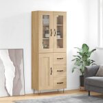 Vidaxl buffet haut ch�ne sonoma 695x34x180 cm bois ding�nierie 3198692