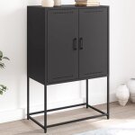 Vidaxl buffet haut noir 68, 5x38, 5x107 cm acier, buffet, placard, armoire latrale, armoire, armoire ...