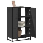 Vidaxl buffet haut noir 68x35x1065 cm bois dingénierie et métal armoire latérale armoire de rangement ... Vidaxl buffet haut noir 68x35x1065 cm bois dingénierie et métal armoire latérale armoire de rangement ...