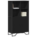 Vidaxl buffet haut noir 795x355x1375 cm bois ding�nierie buffet meuble de rangement armoire haute armoire ...