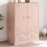 Vidaxl buffet haut rose 67x39x95 cm acier armoire armoire de rangement buffet haut armoire lat�rale armoire ...