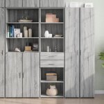 Vidaxl buffet haut sonoma gris 50x425x185 cm bois ding�nierie buffet placard armoire lat�rale armoire ...