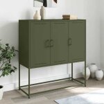 Vidaxl buffet haut vert olive 1005x39x107 cm acier buffet placard armoire lat�rale armoire armoire de ...