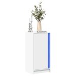 Vidaxl buffet avec led blanc 425x34x85 cm bois dingnierie meuble de rangement meuble de rangement cuisine ...