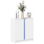 Vidaxl buffet avec led blanc 77x34x85 cm bois dingnierie meuble de rangement meuble de rangement cuisine ...
