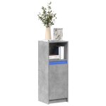 Vidaxl buffet avec led gris bton 38x34x100 cm bois d'ingnierie, meuble de rangement, meuble de rangement ...