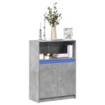 Vidaxl buffet avec led gris béton 72x34x100 cm bois dingénierie meuble de rangement meuble de rangement ... Vidaxl buffet avec led gris béton 72x34x100 cm bois dingénierie meuble de rangement meuble de rangement ...