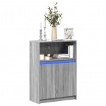 Vidaxl buffet avec led sonoma gris 72x34x100 cm bois dingénierie meuble de rangement meuble de rangement ... Vidaxl buffet avec led sonoma gris 72x34x100 cm bois dingénierie meuble de rangement meuble de rangement ...