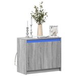 Vidaxl buffet avec led sonoma gris 72x34x61 cm bois d'ingnierie, meuble de rangement, meuble de rangement ...
