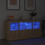 Vidaxl buffet avec lumi�res led armoire avec porte meuble de rangement organisateur de salle de s�jour ...