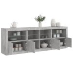 Vidaxl buffet avec lumi�res led armoire avec porte meuble de rangement organisateur de salon salle de ...
