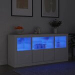 Vidaxl buffet avec lumi�res led armoire avec porte meuble de rangement organisateur de salle de s�jour ...