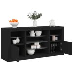 Vidaxl buffet avec lumi�res led armoire avec porte meuble de rangement organisateur de salon entr�e salle ...