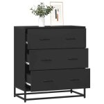 Vidaxl buffet noir 68x35x76 cm bois ding�nierie et m�tal armoire de rangement armoire de couloir armoire ...
