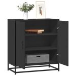 Vidaxl buffet noir 68x35x76 cm bois dingénierie et métal armoire de rangement meuble dentrée meuble dappoint ... Vidaxl buffet noir 68x35x76 cm bois dingénierie et métal armoire de rangement meuble dentrée meuble dappoint ...