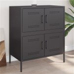 Vidaxl buffet noir 68x39x79 cm acier armoire placard buffet haut armoire latrale armoire de rangement ...