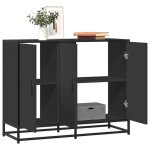 Vidaxl buffet noir 94x35x76 cm bois d?ing�nierie armoire de rangement meuble dentr�e meuble dappoint ...