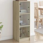 Vidaxl buffet avec portes en verre armoire lat�rale avec rangement meuble de salon salle de s�jour int�rieur ...