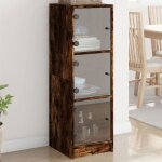 Vidaxl buffet avec portes en verre armoire lat�rale avec rangement meuble de salon salle de s�jour int�rieur ...