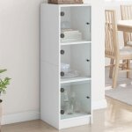 Vidaxl buffet avec portes en verre armoire lat�rale avec rangement meuble de salon salle de s�jour maison ...