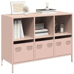 Vidaxl buffet rose 1015x39x735 cm acier lamin� � froid meuble de rangement meuble de rangement de cuisine ...