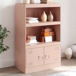 Vidaxl buffet rose 67x39x107 cm acier armoire armoire lat�rale armoire de rangement armoires placard ...
