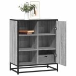 Vidaxl buffet sonoma gris 62x35x76 cm bois ding�nierie armoire de rangement meuble dentr�e meuble dappoint ...