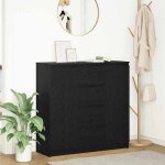 Vidaxl buffet avec tiroirs ch�ne noir 1005x35x985 cm bois ing�nierie meuble de rangement buffet meuble ...