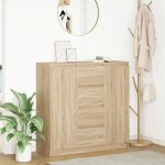 Vidaxl buffet et tiroirs ch�ne sonoma 1005x35x985 cm bois ing�nierie meuble de rangement buffet meuble ...