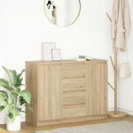 Vidaxl buffet avec tiroirs ch�ne sonoma 1005x35x76 cm bois ing�nierie meuble de rangement buffet meuble ...