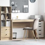 Bureau droit ch�ne sonoma 100 x 40 x 76 cm - bois ding�nierie rangement design contemporain