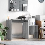 Bureau avec rangement sonoma gris 1205 x 44 x 885 cm - style contemporain