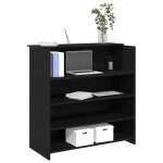 Vidaxl bureau de rception chne noir 100x50x1035cm bois dingnierie comptoir de rception rception ...