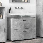 Vidaxl cabinet de salle de bain gris b�ton 765 x 35 x 64 cm