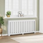 Vidaxl cache - radiateur blanc 175x20x82 cm bois ding�nierie bouchon de radiateur cache - radiateur haut ...